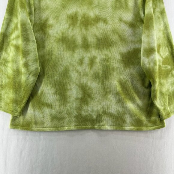 Gloria Vanderbilt Knitted Top Women XL V-Neck Long Sleeve Pullover Tie Dye Green - Picture 4 of 10